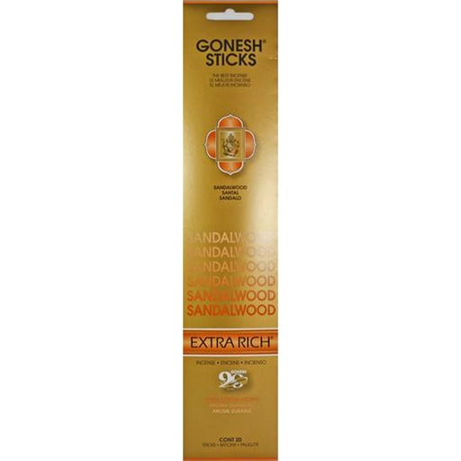 [078612208022] GONESH STICKS SANDALWOOD 20PK