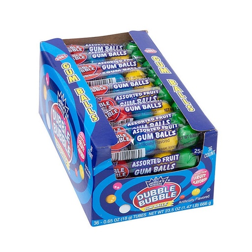 [1272A] DUBBLE BUBBLE GUM BALLS 36CT 666G