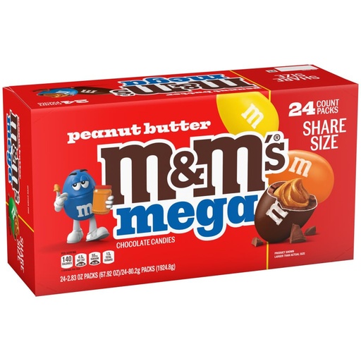 [1178J] M&M MEGA PEANUT B. K.S. 24CT 80.2G (US)