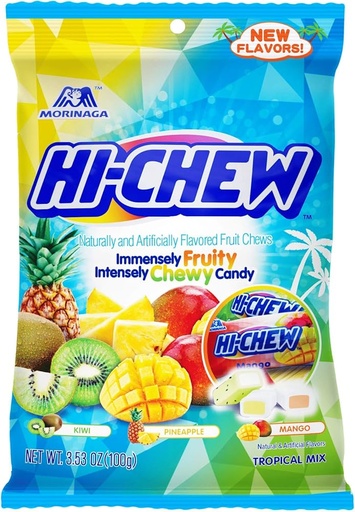 [05054] HI-CHEW PEG BAG TROPICAL MIX 100G