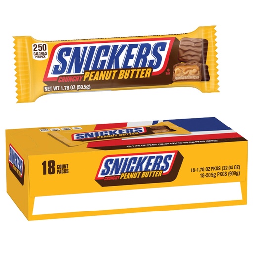 [1087A] SNICKERS CRUNCHY PEANUT BUTTER 18CT/ 50.5G (US)