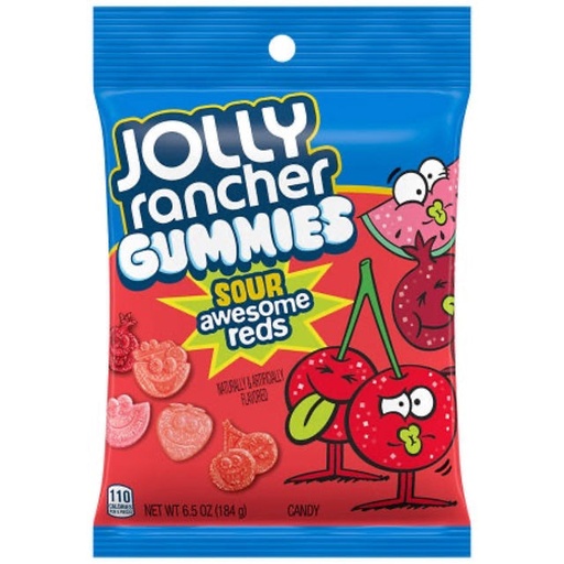 [010700859167] JOLLY RANCHER SOUR GUMMIES AWESOME RED 6.5OZ