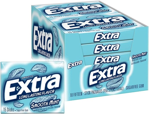 [022000121523] EXTRA GUM SMOOTH MINT10PK