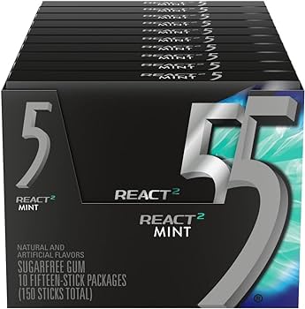 [1187H] 5 GUM REACT 2 MINT 10 CT