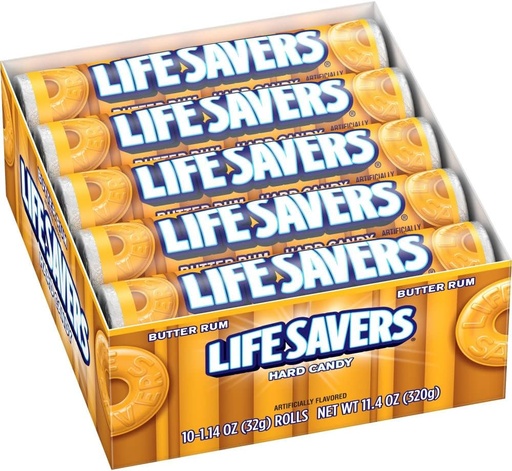 LIFESAVERS ROLL BUTTER RUM 15/20CT