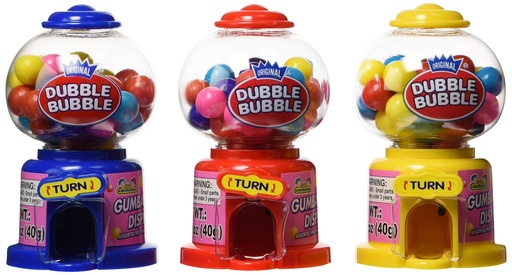 [1486D] DUBBLE BUBBLE MINI GUMBALL MACH. 12CT