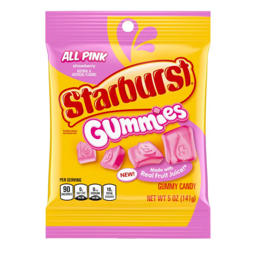 [1006J] STARBURST PEG GUMMIES ALL PINK 5oz 