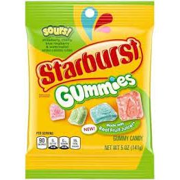[1006L] STARBURST PEG GUMMIES SOUR 5oz 
