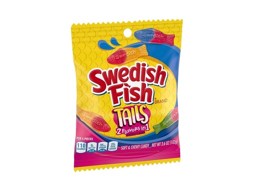 [070462006650] SWEDISH FISH TAILS PEG. 3.6oz