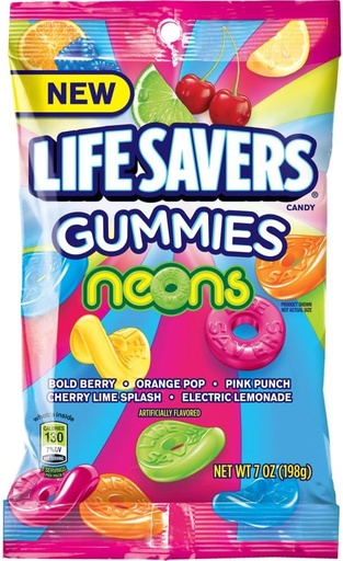 [25328] LIFESAVERS GUMMIES NEONS 7oz