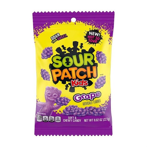 [1968C]  SOUR PATCH KIDS GRAPE 8oz