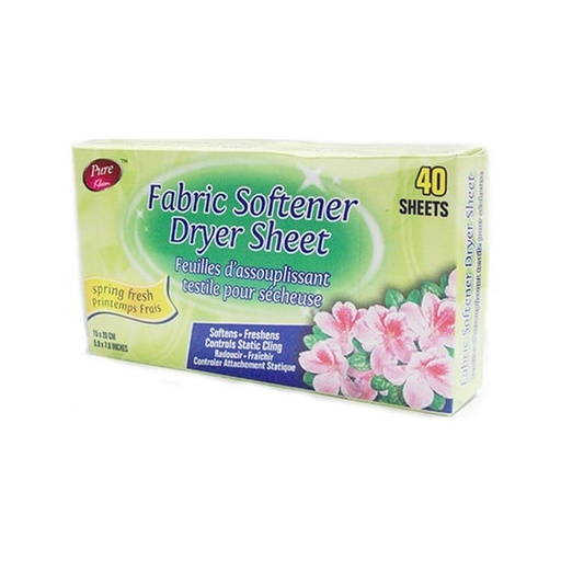 [T30886] PURE KLEEN FAB. SOFT. SPRING FRESH 40PK