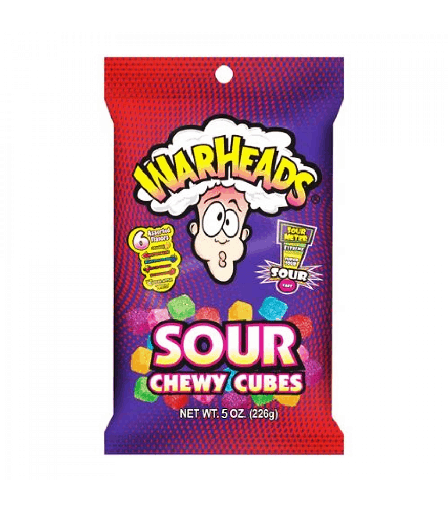 [1972A] WARHEADS SOUR CHEWY CUBES 5OZ