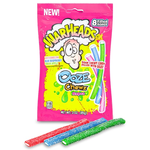 [2257] WARHEADS OOZE CHEWZ ROPES 3OZ