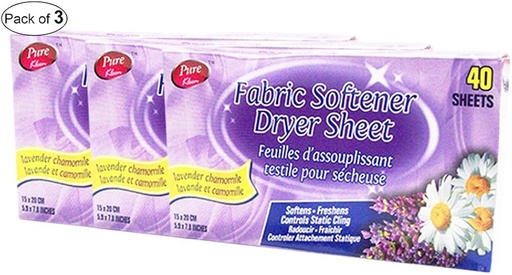 [T30887] PURE KLEEN FABRIC SOFTENER LAVENDER 40PK