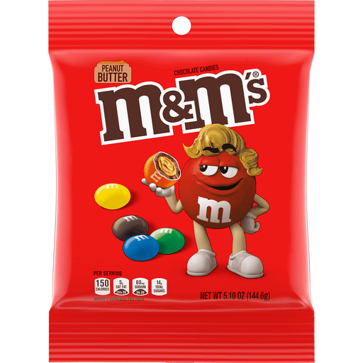 [040000017448] M&M PEANUT BUTTER PEG BAG 5.1OZ