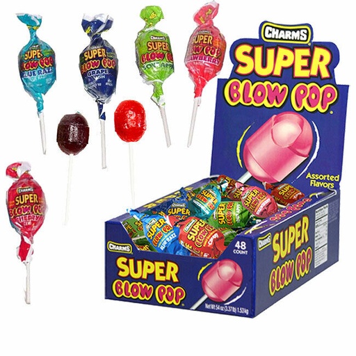 [1212] CHARMS SUPER BLOW POP ASST. 48CT