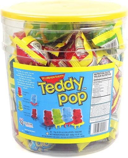 [060631902418] TEDDY POP IN JAR 450G/ 30CT
