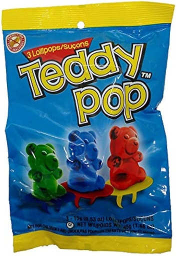 [060631928036] TEDDY POP PEG BAG 3CT 45G