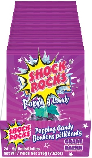 [PCC-92670] SHOCK ROCKS POPPING CANDY GRAPE 24CT 216G