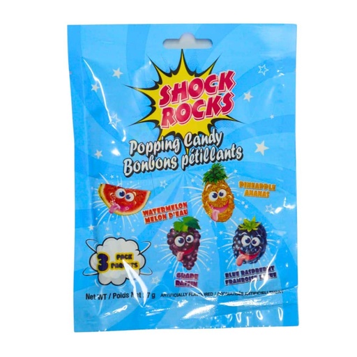 [PCC-92676] SHOCK ROCKS POPPING CANDY TROPICAL 3PK 12CT 324G