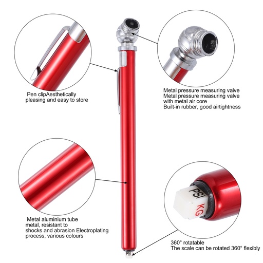 [621457201163] TIRE PRESS. GAUGE W/METAL HEAD
