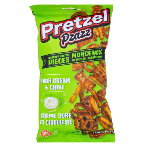[060631924458] PRETZEL PZAZZ SOUR CREAM & CHIVE 56G