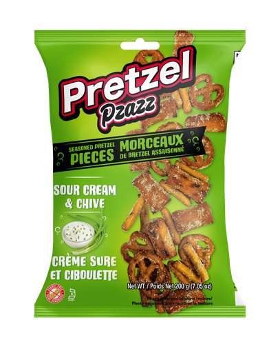 [060631924564] PRETZEL PZAZZ SOUR CREAM & CHIVE 200G