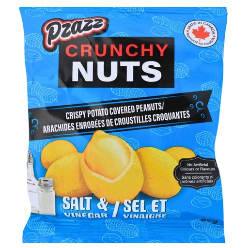 [060631931142] PZAZZ CRUNCHY NUTS SALT & VINEGAR 80G