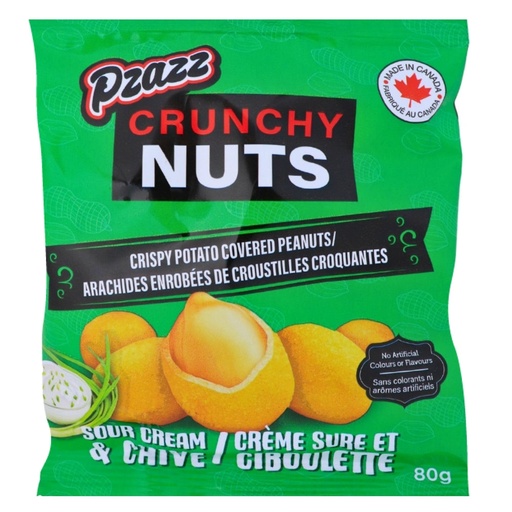 [PIC-93116] PZAZZ CRUNCHY NUTS SOUR CREAM & CHIVE 80G