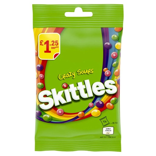 [4009900546102] SKITTLES CRAZY SOURS 100G