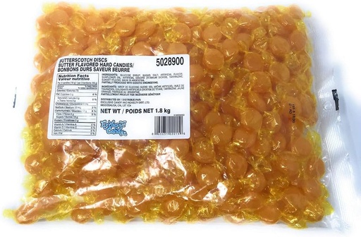 [060631020150] BAG CANDY BUTTERSCOTCH DISCS 1.8KG