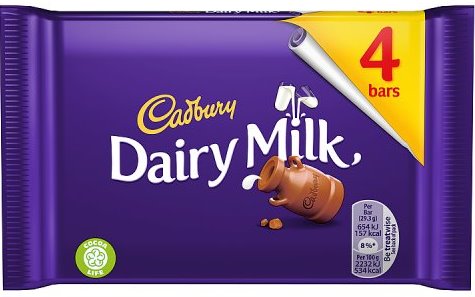 CADBURY DAIRY MILK 4PK 108.8G (UK)