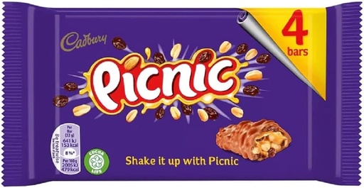 [7622210797032] CADBURY PICNIC 4BARS 128G (UK)