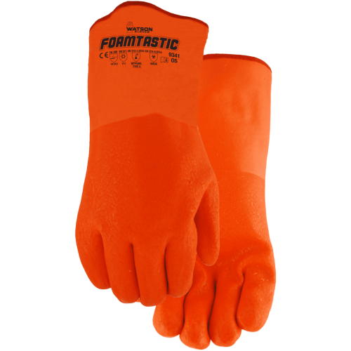 [698931202114] PVC WORK GLOVES NEON ORANGE