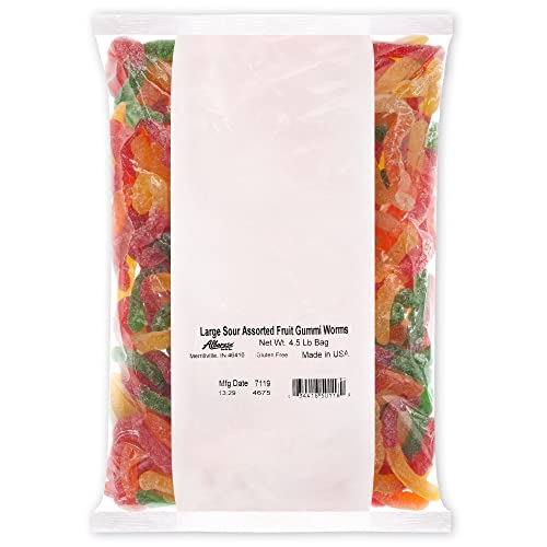 [50118] LARGE SOUR ASSORTED FRUIT GUMMI WORMS 2.2K