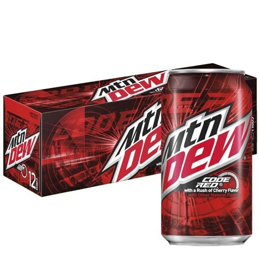 [989] MOUNT. DEW CODE RED 355ML 12/CT (U)