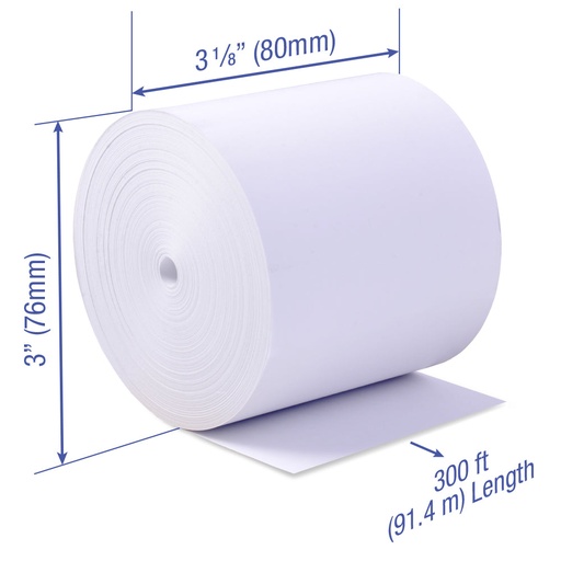 THERMAL PAPER SINGLE 3 1/8" x 3"