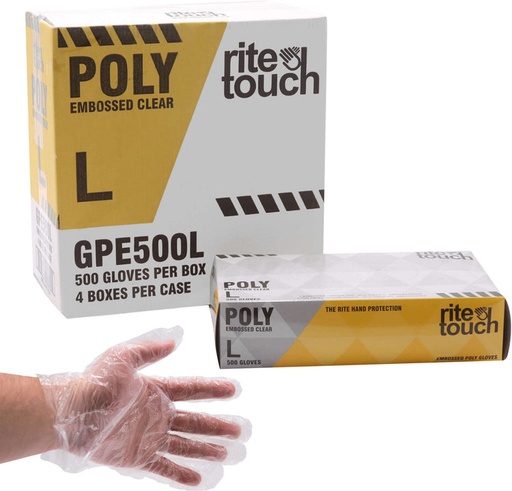 [RTGPE500L] RITE TOUCH POLY GLOVES LARGE 