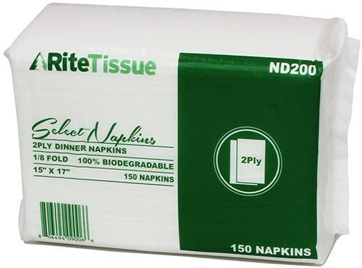 [10806494090049] RITE TISSUE DINNER NAPKIN 15''X16.5''