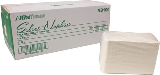 [10806494090117] RITE TISSUE BEVERAGE NAPKIN 9''X9''