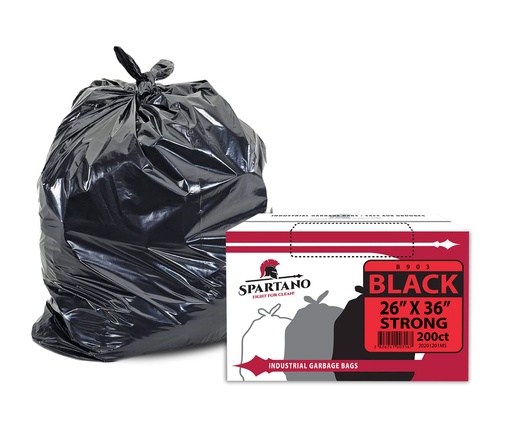 [RS2636SB] GARBAGE BAGS BLK. STR. 26X36/ 200PK