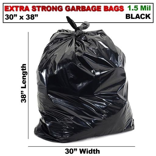[RS3038SB] GARBAGE BAGS BLK. STR.F 30X38 200/CT
