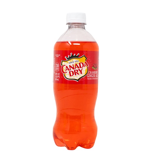 CANADA DRY BOTTLE CRANBERRY GINGERALE 591ML (U)