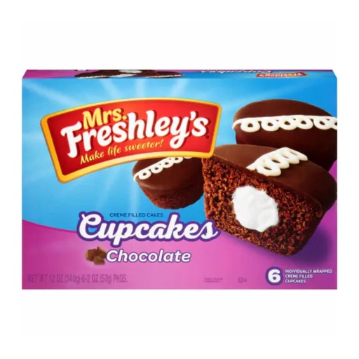 [65039570] MRS. FRESHLEY CHOCO. CUPCAKES 6/CT