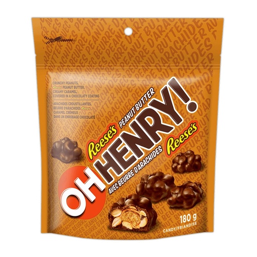 [068000792950] OH HENRY POUCH REESE'S PEANUT B. 180G