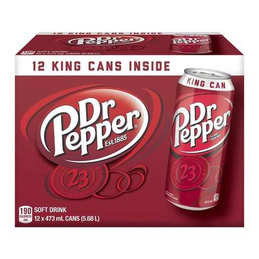 DR PEPPER KING CANS 12CT/473ML