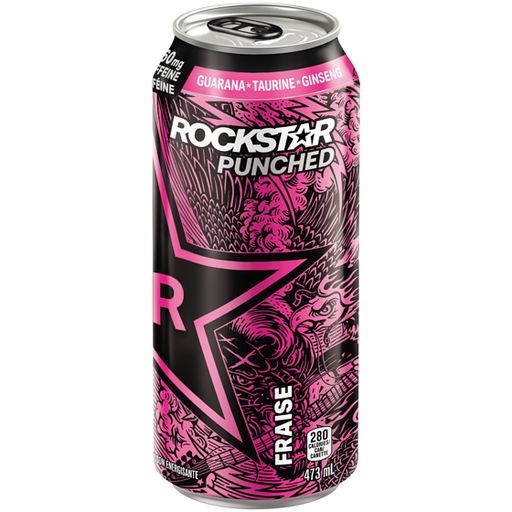 [818094009171] ROCKSTAR PUNCHED STRAWBERRY 12CT/473ML