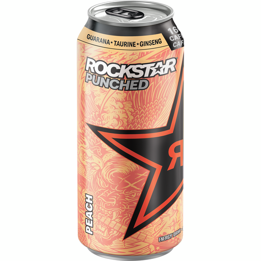 [069000159729] ROCKSTAR PUNCHED PEACH 12CT/473ML
