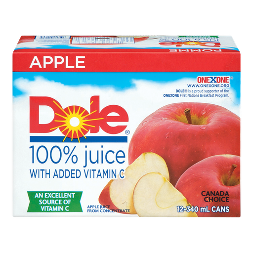 DOLE APPLE JUICE 12X340ML